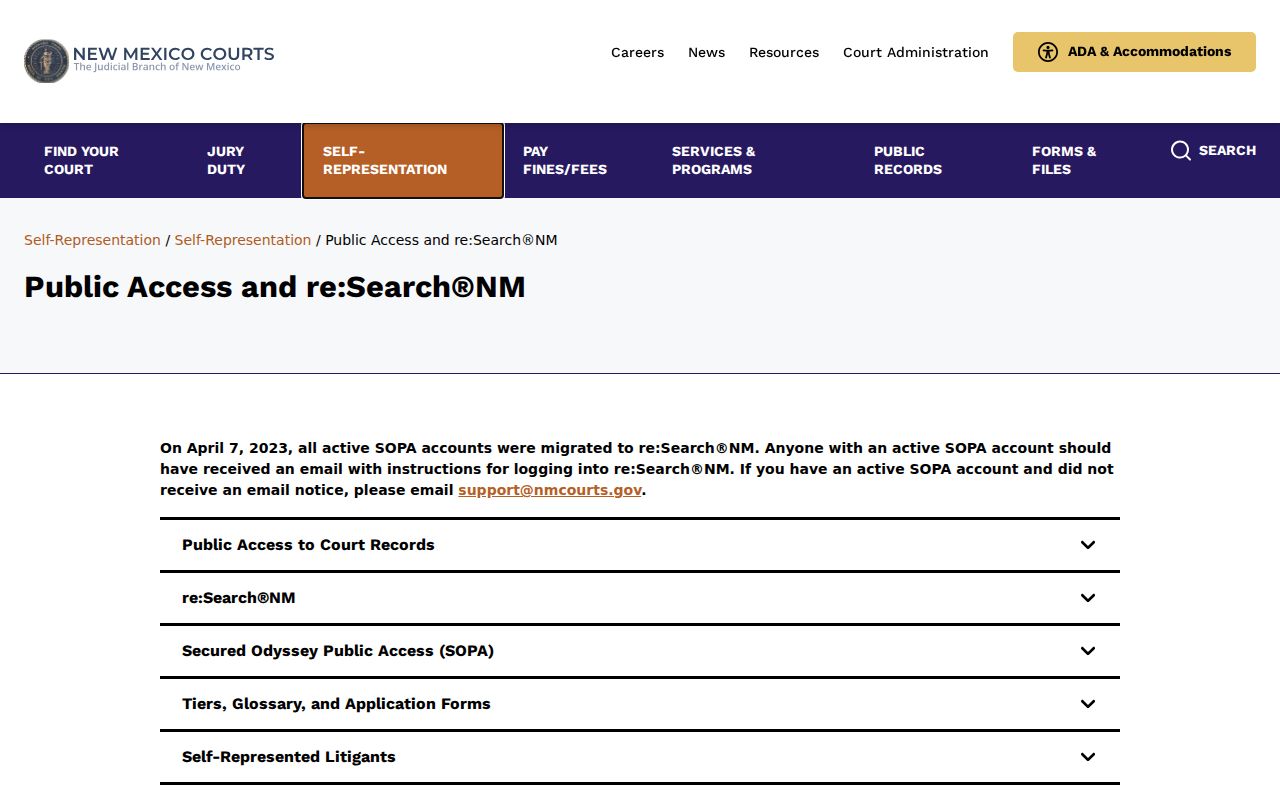 Valencia County case lookup access information from the New Mexico Judiciary