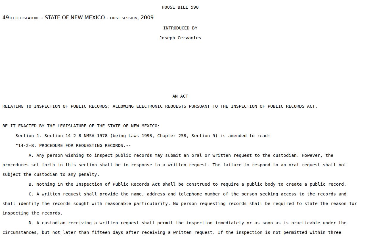 Valencia County court records IPRA procedure source