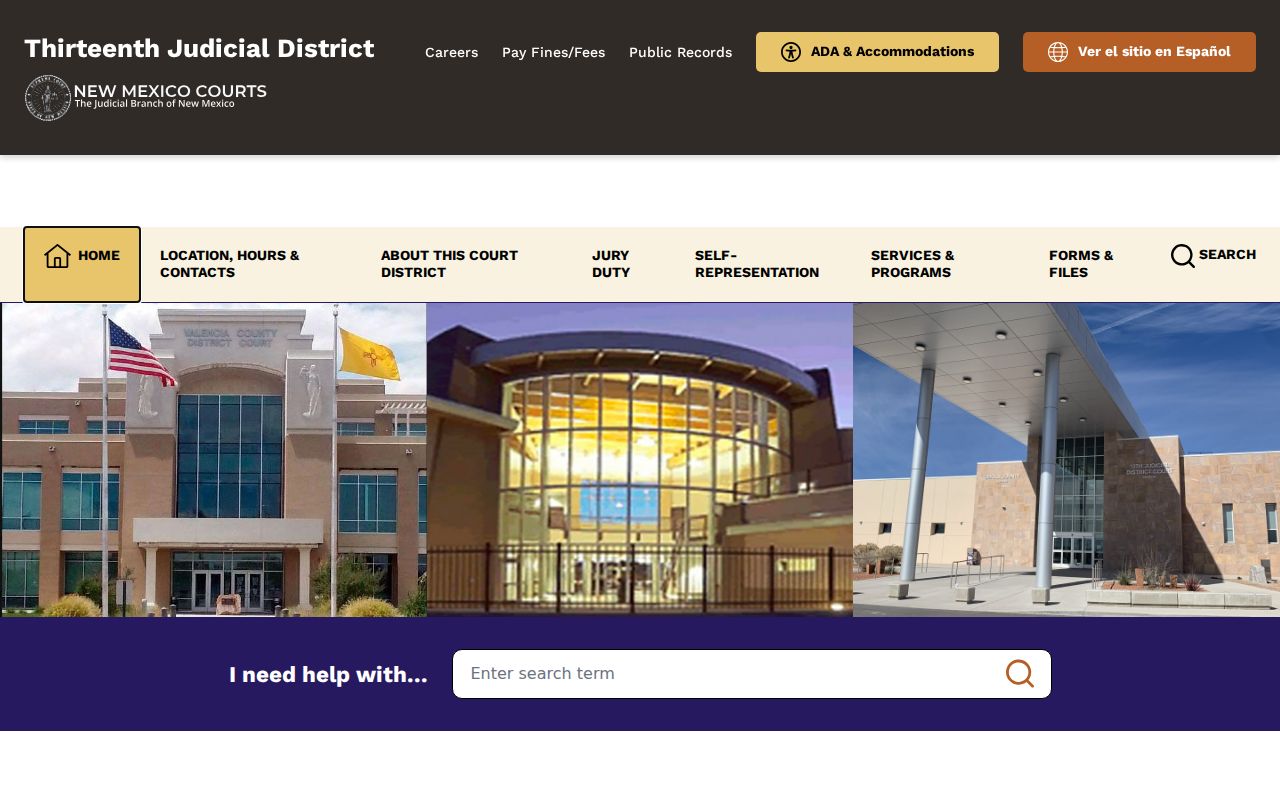Valencia County court docket Thirteenth Judicial District service page
