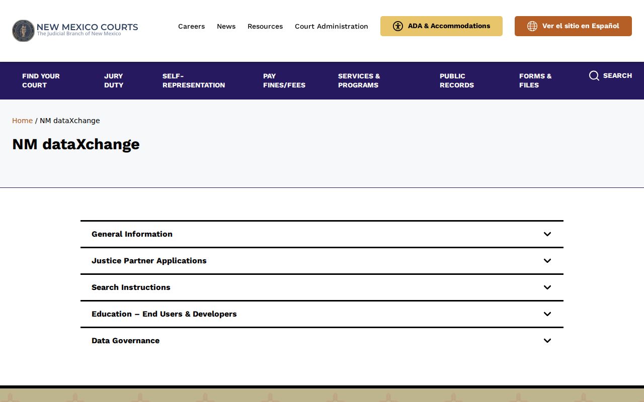 Valencia County court docket New Mexico dataXchange information