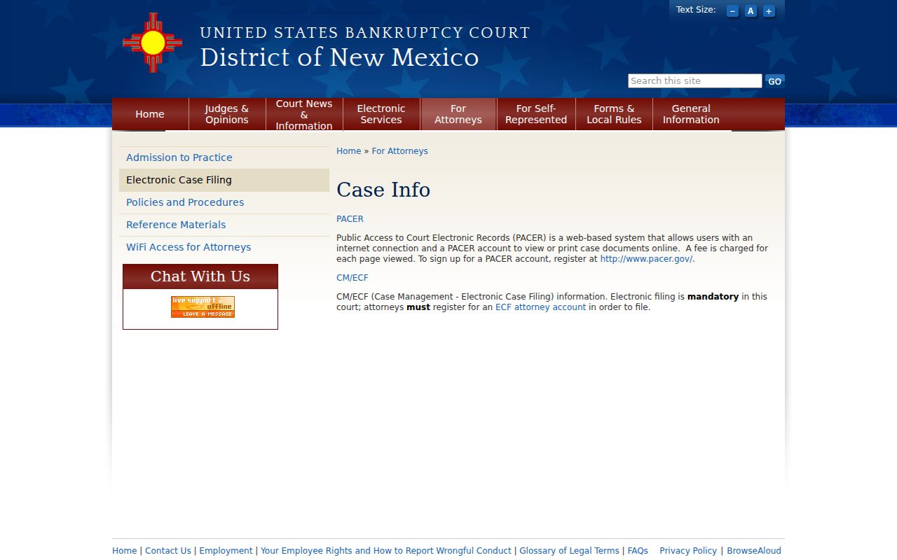 Rio Communities court docket boundary with District of New Mexico Bankruptcy Court case information